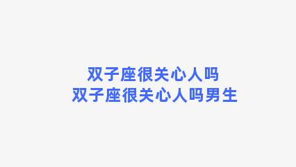 双子座很关心人吗 双子座很关心人吗男生